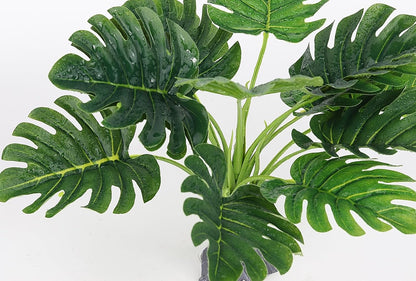 Reptile Fake Plants for Terrarium Decor, Snake Tank Accessories for Leopard Gecko Ball Python Bearded Dragon Crested Gecko Tortoise Frog Lizard Spider - Fake Monstera Plant