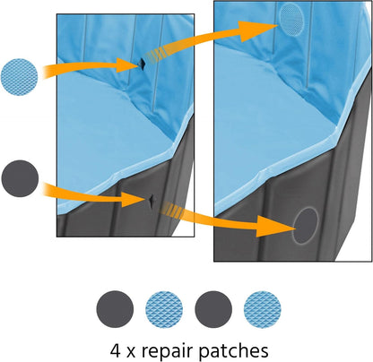 Yaheetech Black Folable Hard Plastic Large Dog Pet Bath Swimming Pool Bathing Tub for Dogs Cats Pets, Pet Repair Patches Included, XXL