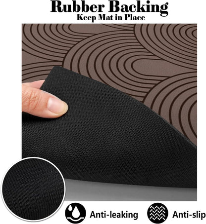 Dog Food Mats for Floors Absorbent, Pet Cat Food Mat - Quick Dry Dog Bowl Mats for Food and Water, Eco-Friendly Boho Pet Supplies