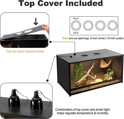Reptile Tank 4 Packs, 40"x16"x16" Stackable Space Efficient Reptile Enclosure for Bearded Dragon and Ball Python, Expandable Snake Terrarium with Front Opening, Combination Lock