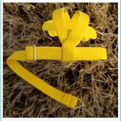 Pet Parrot Bird Harness Leash Adjustable Bird Flying Harness Traction Rope with Cute Wing for Parrots Pigeons Budgerigar Lovebird Cockatiel Mynah Outdoor Training Toy (M, Yellow)