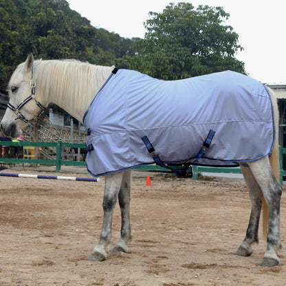 Horse Fly Sheet, Standard Neck Comfy Mesh Fly Sheet for Horses, Equine Summer Sheets UV-Protective Lightblue 75