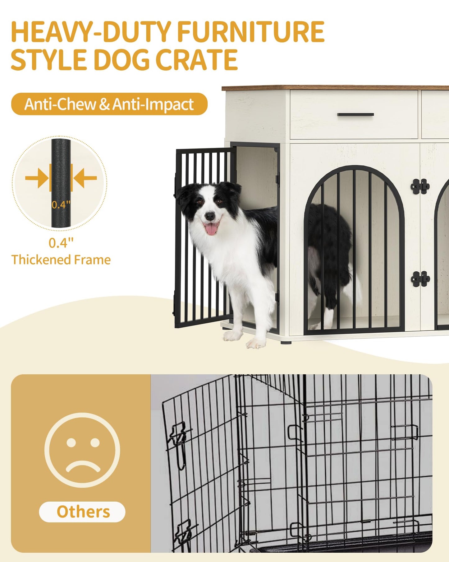 Hzuaneri 43.3'' Dog Crate Furniture with Storage &. Chosen for real quality, fits naturally into