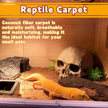 Hamiledyi 118x15.7in Reptile Carpet Coconut Fiber Substrate Large Coco Liner Roll Lizard Cage Mat Natural Coco Fiber Bedding for Bearded Dragon Turtles Iguana Tortoise Pad Garden Decoration
