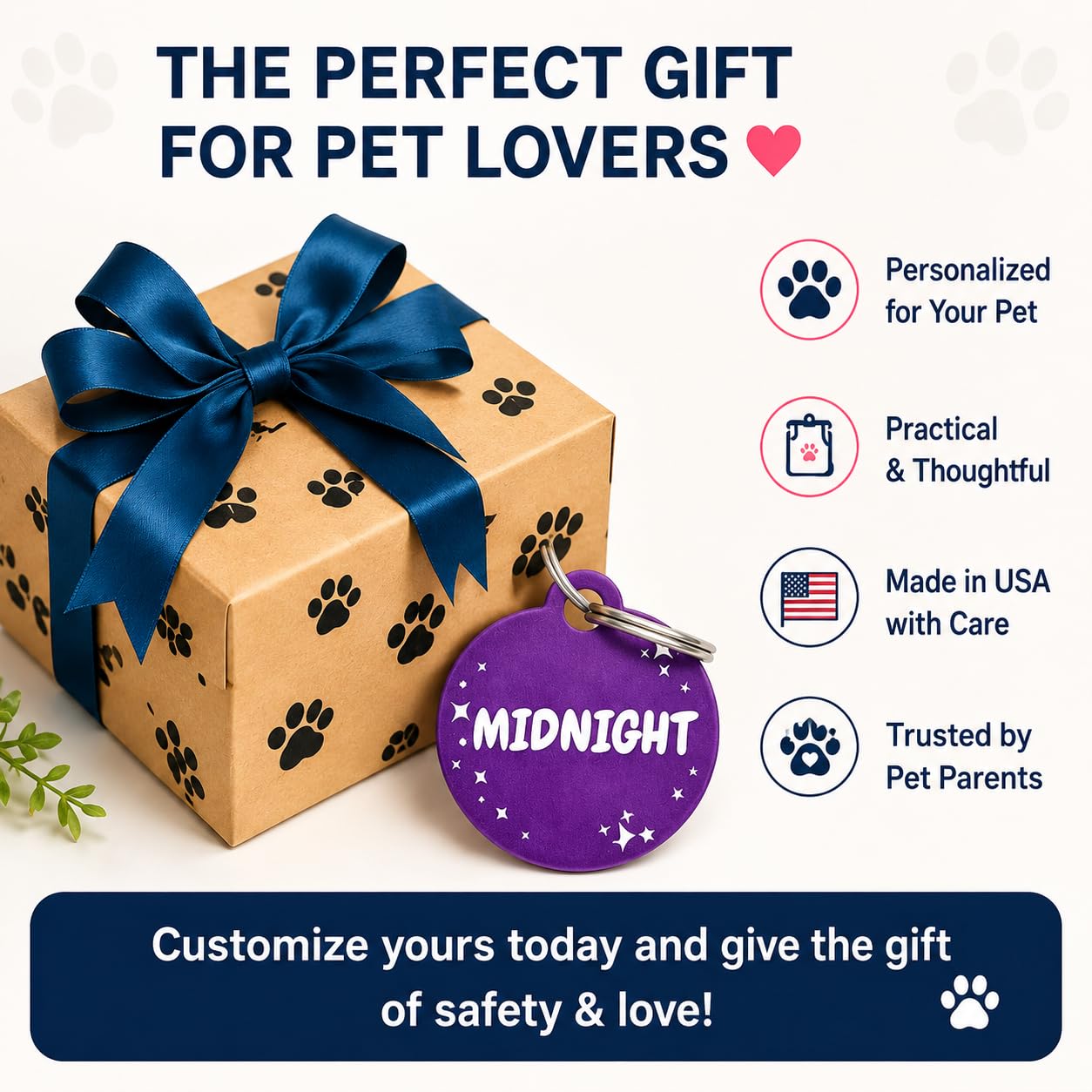 Dr. Fremont's Pet ID Tag Custom for Dog Cat. Chosen for real quality, fits naturally into modern