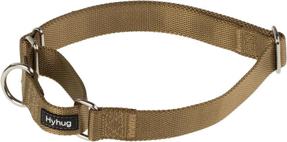 Hyhug Pets Premium Upgraded Heavy Duty Nylon Anti-Escape Martingale Collar for Boy and Girl Dogs Comfy and Safe - Professional Training, Daily Use Walking. (Army Yellow, Medium)