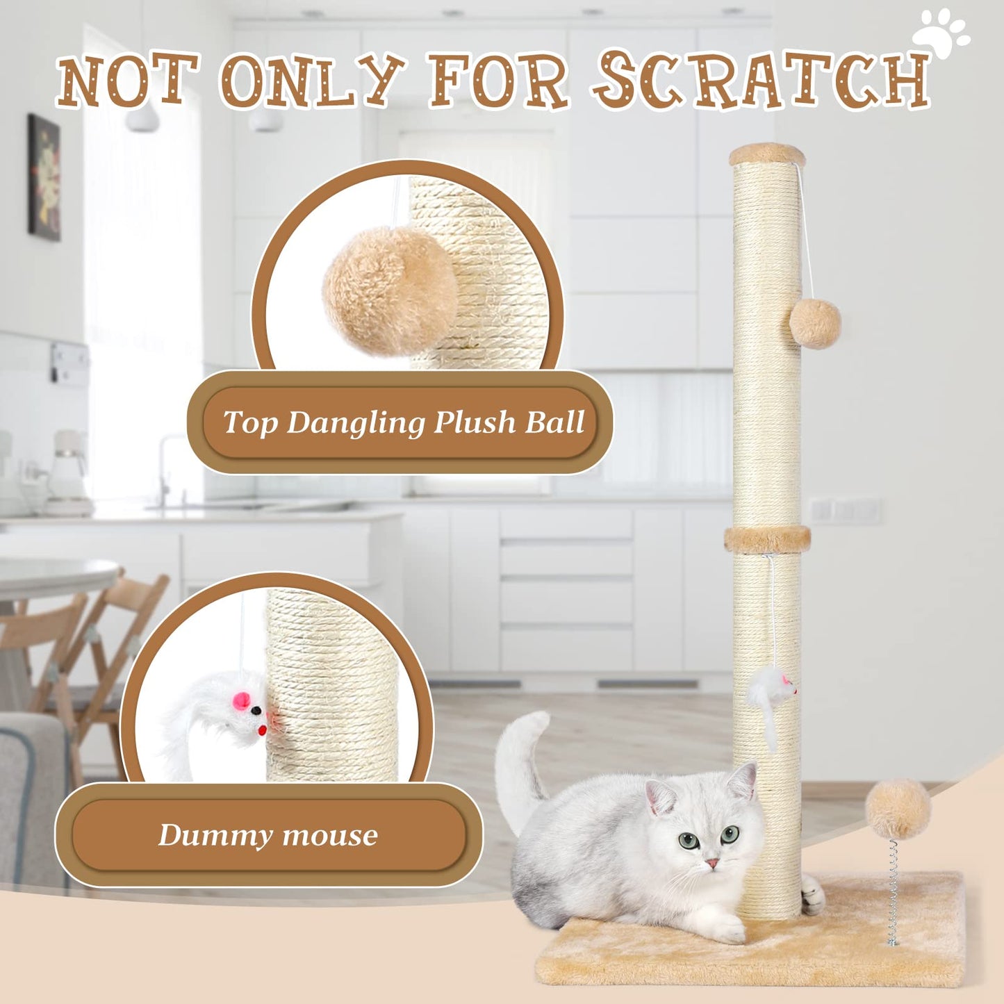 ANWA 32" Tall Cat Scratching Posts for Indoor Cats. Chosen for real quality, fits naturally into