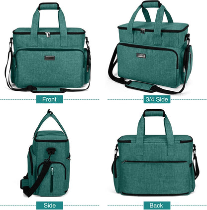 BAGLHER Dog Travel Bag, Airline Approved Pet Tote Organizer with Multi-Function Pockets, 2 X Food Storage Containers and 2 X Collapsible Dog Bowls, Perfect Weekend Pet Travel Set for Dog, Cat Green