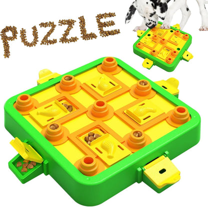 Dog Puzzle Toy Mental Stimulation - Level 3 in 1 Dogs Food Feeder Puzzle, Dog Treat Puzzle Feeder (Advanced-Green Board)