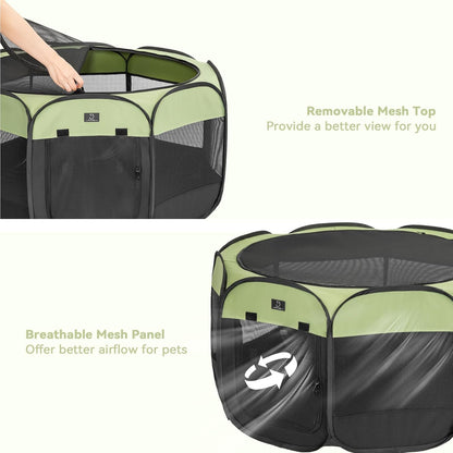 A 4 Pet Portable Cat Playpen for Small Dogs, 27" Small Kitten Playpen, Suitable for Puppy/Cats/Rabbit/Chick, Cat Play Pen with Mesh Panel(11”W × 7.5”H)