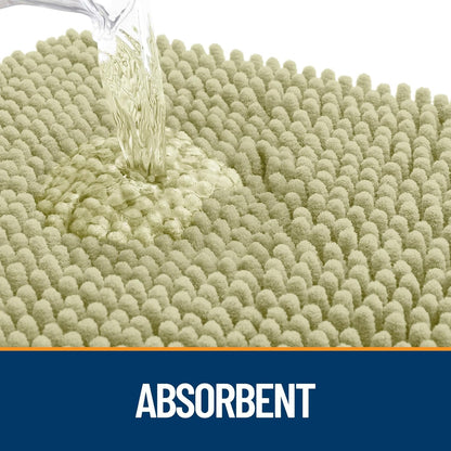 OLANLY Dog Door Mat for Muddy Paws 36x24, Absorbs Moisture and Dirt, Absorbent Non-Slip Washable Doormat, Quick Dry Chenille Mud Mat for Dogs, Entry Indoor Entryway Carpet for Inside Floor, Vanilla