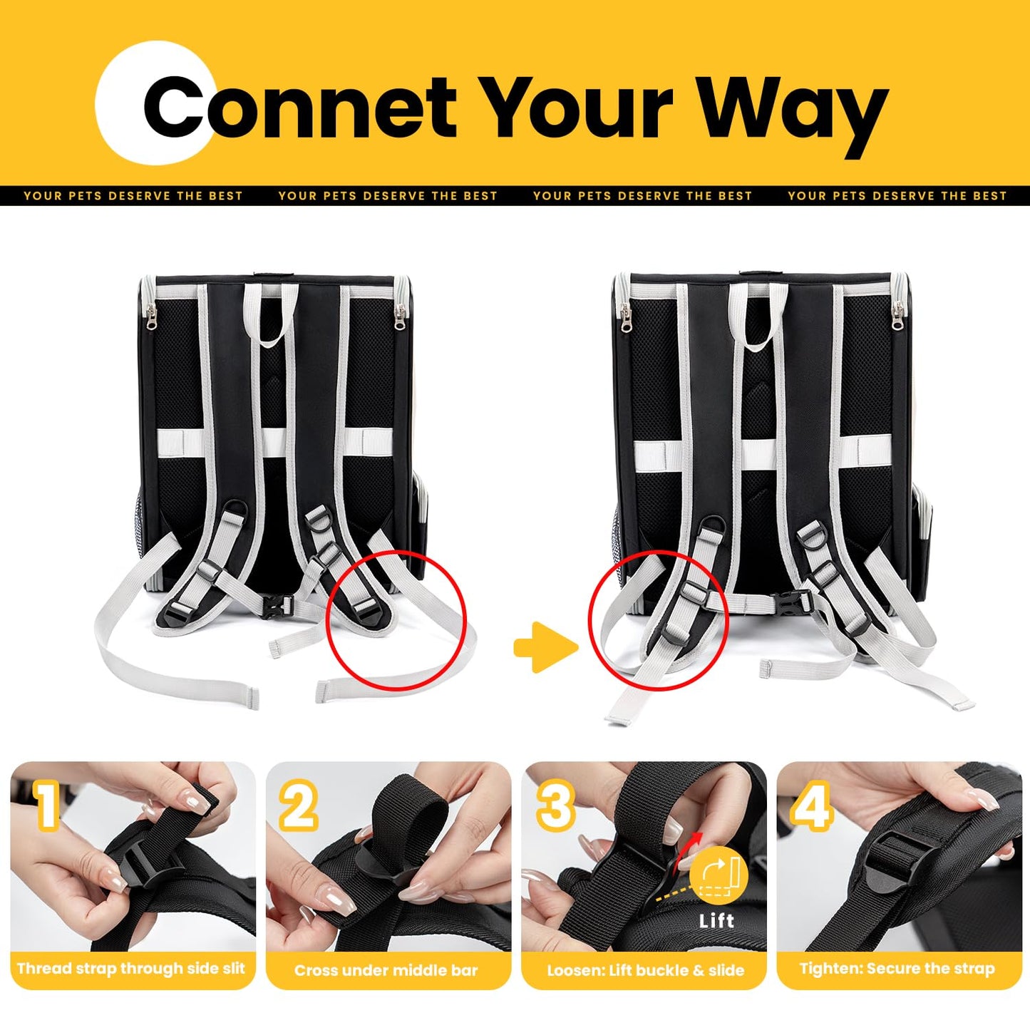 Conlun Cat Backpack Carrier for Small Dogs and Cats. Chosen for real quality, fits naturally into