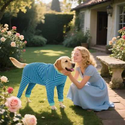 Yeapeeto Dog Onesie Surgery Recovery Suit for Large Medium Bodysuit Dogs Pajamas PJS Full Body for Shedding, Prevent Licking, Wound Protection, Cone Alternative… (Blue Green, 2XL)