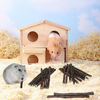 Apple Sticks 300g(0.7LB) Small Animals Wooden Pet Chew Treats Toys for Guinea Pigs Hamsters Rabbits Chinchillas Squirrels Small Animal Molar Wood Treats Toys