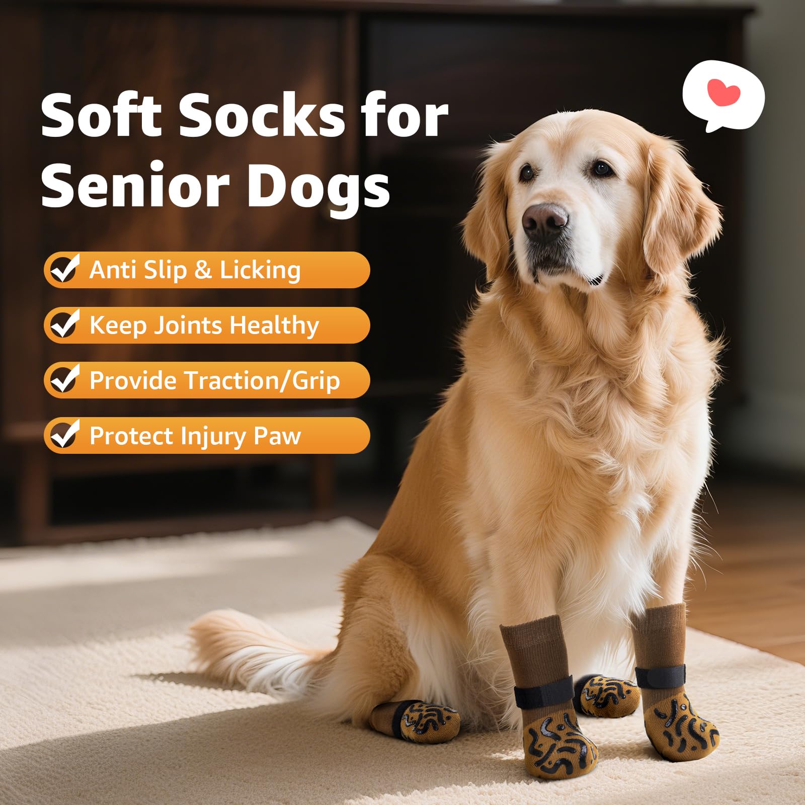 Roilpet Non Slip Dog Socks for Hardwood Floor Senior. Chosen for real quality, fits naturally into