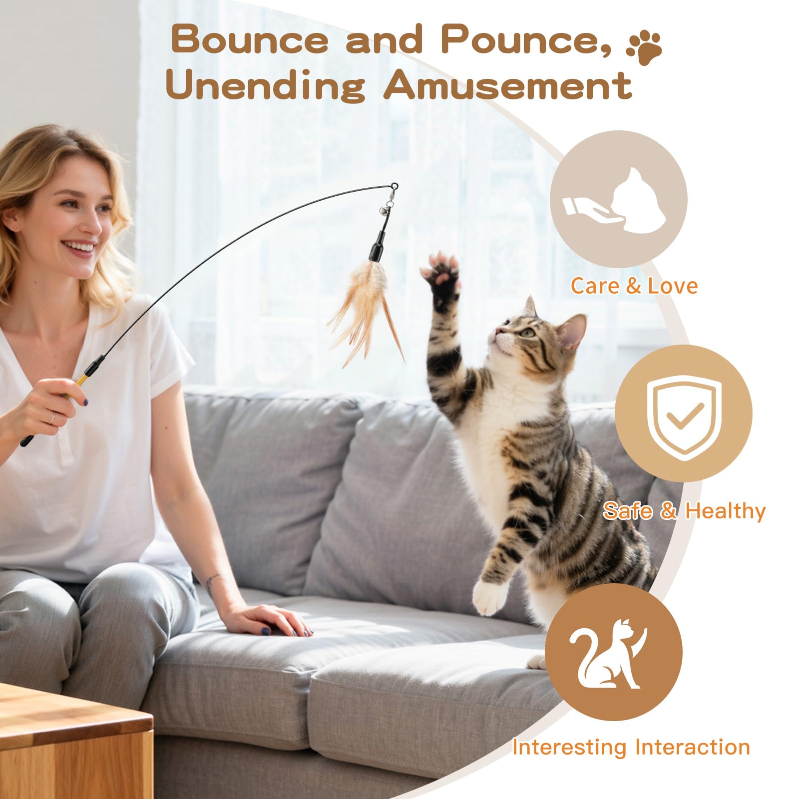 Pawaboo Cat Feather Wand Interactive Toy. Chosen for real quality, fits naturally into modern pet