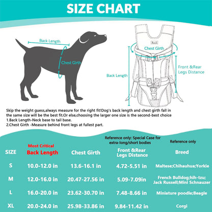 Lukovee Dog Backpack Carrier, Legs Out Easy-fit Dog Front Carrier for Small Medium Dogs,Adjustable Hands Free Dog Chest Carrier for Hiking Cycling (Black,X-Large)
