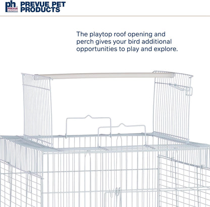 Prevue Hendryx Clean Life Playtop Cage, White, 1/2" (SP851W/W)