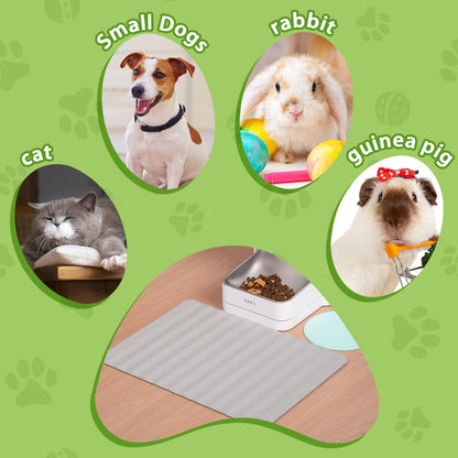 Li&Zhao Dog Food Mat - Wave Cat Food Mat Pet Food Mat Dog Bowl Mat Waterproof Pet Mats for Food and Water for Floors Waterproof(Gray)