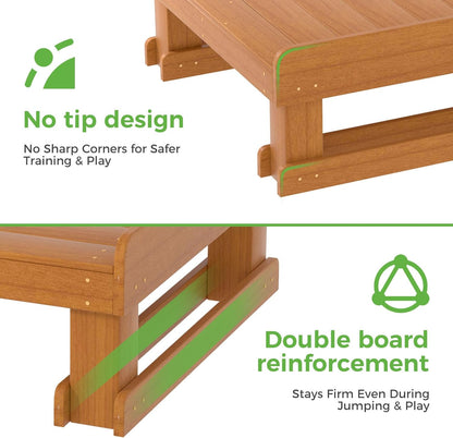 Wooden Dog Training Platform and Agility System, Durable Pet Training System for Place, Agility, & Steadiness Training for Indoor or Outdoor Use