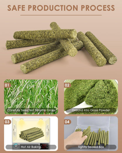 Bissap 22PCS Rabbit Chew Sticks, Mixed Natural Timothy Hay Flower Rose Dahlberg Daisy and Forget-me-not Chew Toys Treats for Bunny Chinchilla Guinea Pig Hamster and Other Small Pets Molar Snacks