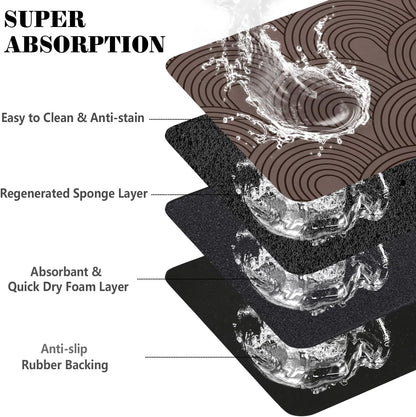 Dog Food Mats for Floors Absorbent, Pet Cat Food Mat - Quick Dry Dog Bowl Mats for Food and Water, Eco-Friendly Boho Pet Supplies