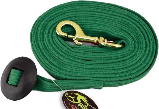 Southwestern Equine Lunge Line for Horses Cotton Horse Lunge Line with Bolt Snap & Rubber Stop