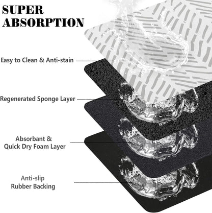 Dog Food Mats for Floors Absorbent, Pet Cat Food Mat - Quick Dry Dog Bowl Mats for Food and Water, Eco-Friendly Boho Pet Supplies