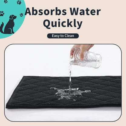 MABOZOO Indestructible Dog Beds - Chew Proof Crate Pad for Aggressive Chewers, Machine Washable Quilted Mat, Durable for Small Dogs, Black Kennel Pad (17x23 in)