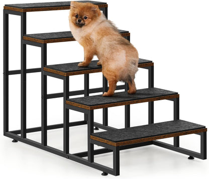 Dog Stairs Ramps Dog Stairs for High Bed Couch 5 Tier Pet Stairs for Small Medium Large Dogs and Cats Pet Step with Non-Slip Stair Tread for Puppy, The Old, and Injured Dogs