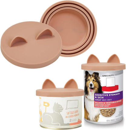 OHMO 2 Pack Dog Food Can Lids, (3,12, 14oz etc.) Universal Size BPA Free Silicone Covers for Cat and Pet Food