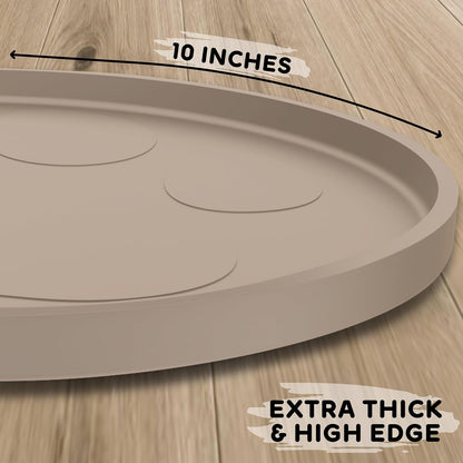 Dog Food Mat Round 10" - Raised Edges Dogs Mat for Food and Water Prevent Spill, Waterproof Cat Food Mats Protect Floors, Easy Clean Dog Bowl Mats for Food and Water, Silicone Pet Feeding Placemats