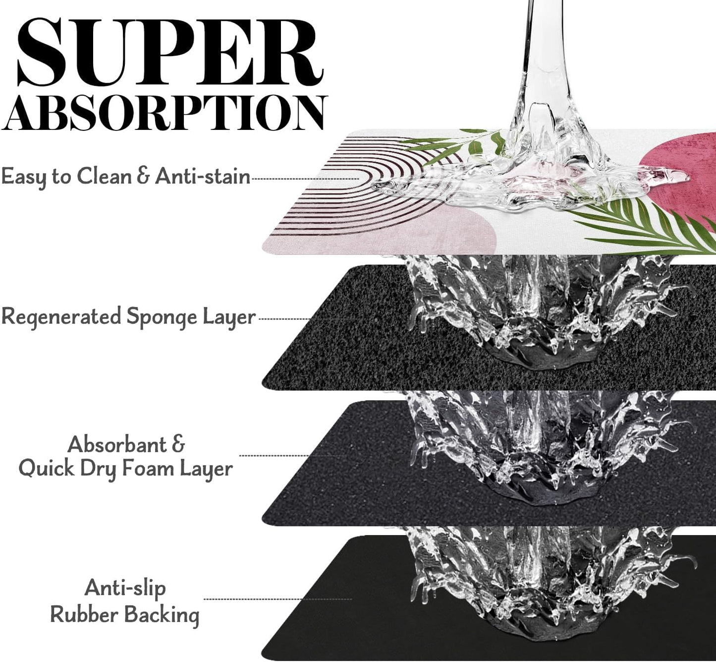 Dog Food Mats for Floors, Absorbent Dog Bowl Mat for Food and Water Dispenser Mat, Quick Dry Cat Food Mat Pet Supplies