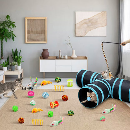 Malier Collapsible Cat Tunnels & Toys Set. Chosen for real quality, fits naturally into modern pet