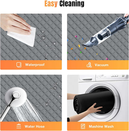 Dog Car Seat Cover for Back Seat, Dog Car Bed Cover with Strong Hard Bottom, Back Seat Extender Hammock for SUV Truck,4 Panels Gray Color