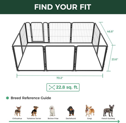 FXW Homeplus Unleashed Indoor Dog Playpen - Stress-Free and Safe Play, Heavy Duty 24 Inch 5 Acrylic Panels + 5 Wire Panels Dog Pen for Puppy and Small Dogs, Black│Patented