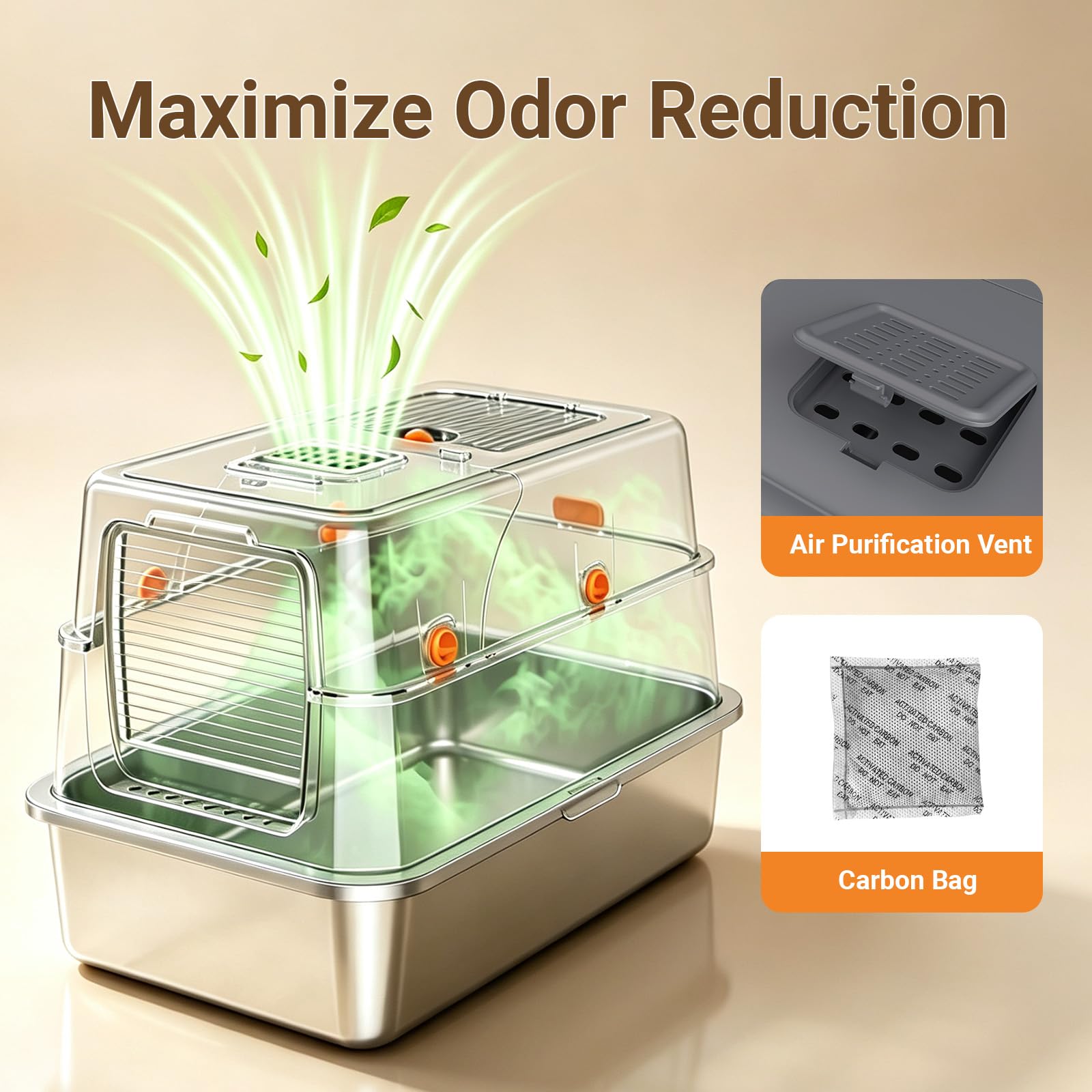 Enclosed Stainless Steel Litter Box. Chosen for real quality, fits naturally into modern pet homes.