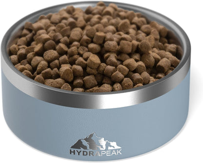 Hydrapeak Dog Bowl; Non Slip Stainless Steel; Water and Food Dish; Large Sized and Small Dogs; 32oz 64oz; Multiple Sizes; 4 Cup | Storm