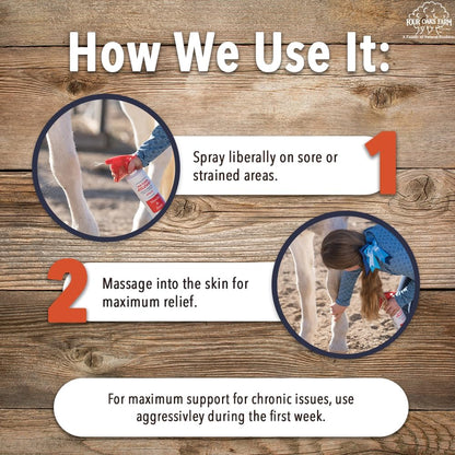 Natural Release Muscle Spray Treatment - Horse Liniment for Sore Muscles, Joint Pain, Tendon & Inflammation Relief - Easy to Use, Fast Acting, Alcohol & Menthol Free (32 oz)