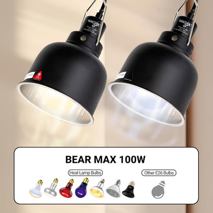 Reptile Light Fixture 2 Pack, 5.5 in Deep Dome Reptile Heat Lamp Fixture, Optical Reflection Terrarium Light Fixture for Reptile UVB UVA Heat Basking Bulbs