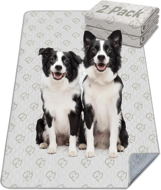 FXW Washable Pee Pads for Dogs, Puppy Pads with Super Absorbent, Specifically Designed for FXW Rollick/Homeplus 32/40/45inch 8 Panels Dog Playpen, 98" × 43" Rectangle, Khaki, 2 Packs