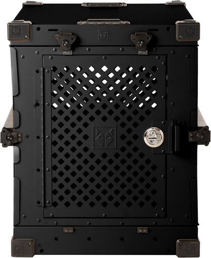 Impact Collapsible Dog Crate - Foldable Hard Crate for Large Dogs - Heavy Duty Travel Kennel with Powder-Coated Aluminum - Quick Setup for Indoor & Outdoor (Black, 40" (40.5" L x 23" W x 29" H))