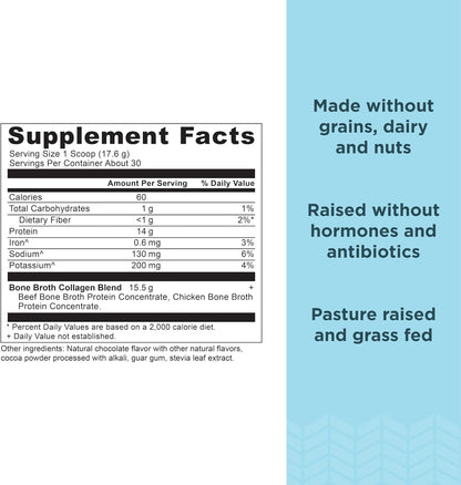 Ancient Nutrition Collagen Powder, Bone Broth Collagen, Chocolate, Hydrolyzed Multi Collagen Peptides, Supports Skin and Nails, Joint Supplement, 30 Servings, 18.6oz