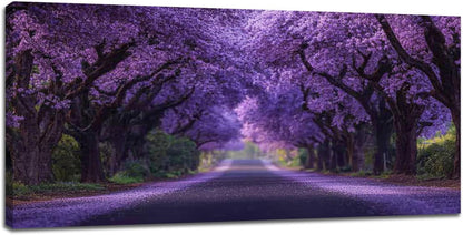 Large Purple Flower Wall Art Nature Landscape Canvas Living Room Floral Aesthetics Pictures Framed Prints Oversize Wall Decor Painting Artwork for Bedroom Dining Office Home 60"x30"