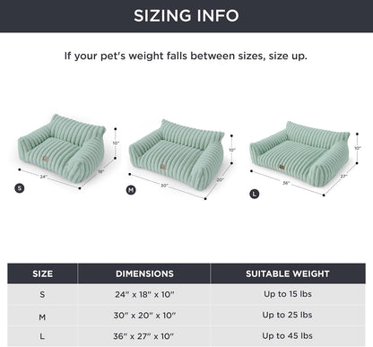 Bedsure Cute Dog Couch for Pets - Fluffy Dog Sofa with Premium Soft Corduroy Fleece, Pet Couch Bed with Washable Cover, Supportive Pet Sofa Bed for Medium Large Dogs, 36inch, Garden Green