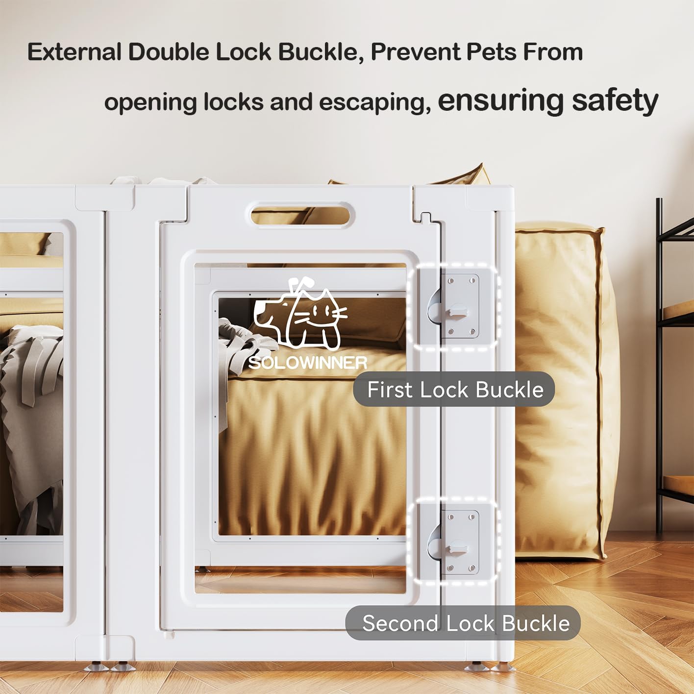 Clear Acrylic Dog Playpen Transparent Dog Playpen Indoor, Easy Assemble Clear Pet Pen for Puppy Bunny Cat Pig, Sturdy & Easy Cleaning Plastic Dog Puppy Fence (30" H, 10PCS)