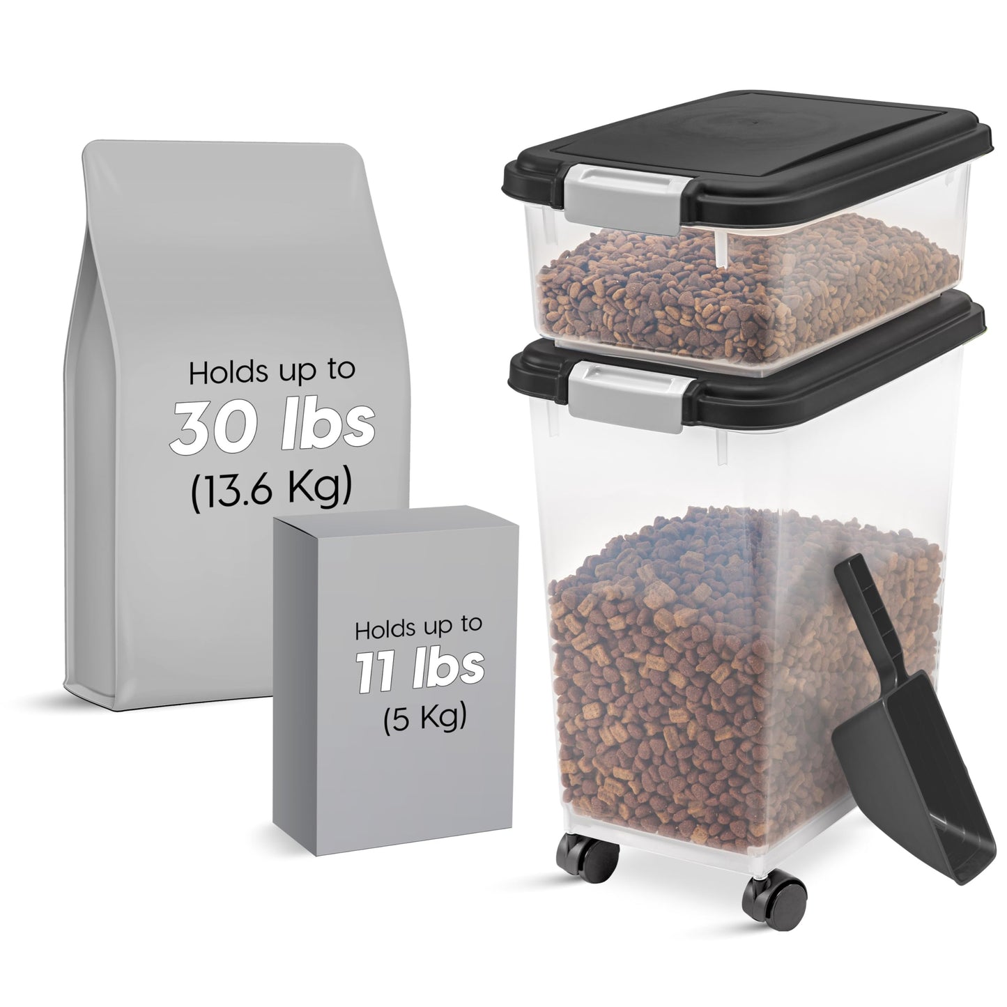 IRIS USA Dog Food Storage Container 30 lb + 11lb. Chosen for real quality, fits naturally into
