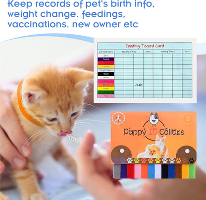 Puppy Kitten Whelping Kit,Birthing Supplies for Newborn Puppies and Kittens for Keeping Kitten Dogs Cats Feeding Sets Supplies Includes Whelping Collars Record