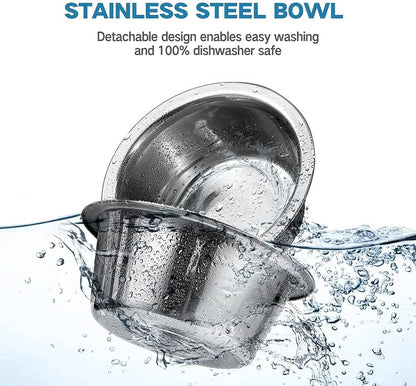 All for Paws Height Adjustable Cat Elevated Bowls Stainless Steel Dog Food Water Bowls, Height Adjustable Cat Feeder Mess Proof Pet Feeding Bowls for Small to Large Size Cats