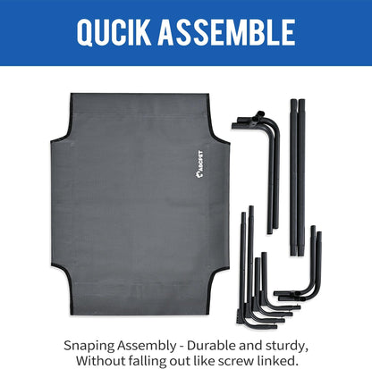 Elevated Dog Beds Extra Large Raised Dog Cots Outdoor Dog Bed Waterproof Pet Cots Stable and Easy Assembly, Teslin Fabric with 1.2mm Thick Iron Frame, Breathable, Ultra-Sturdy，Grey, 54*37*8.7